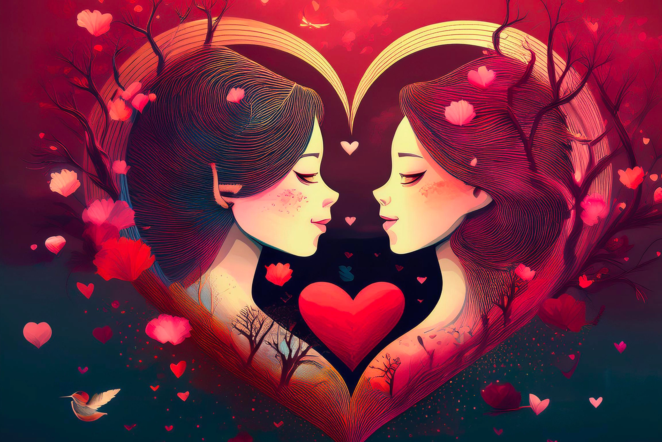 A face reflected in a heart-shaped mirror, symbolizing self-love and introspection