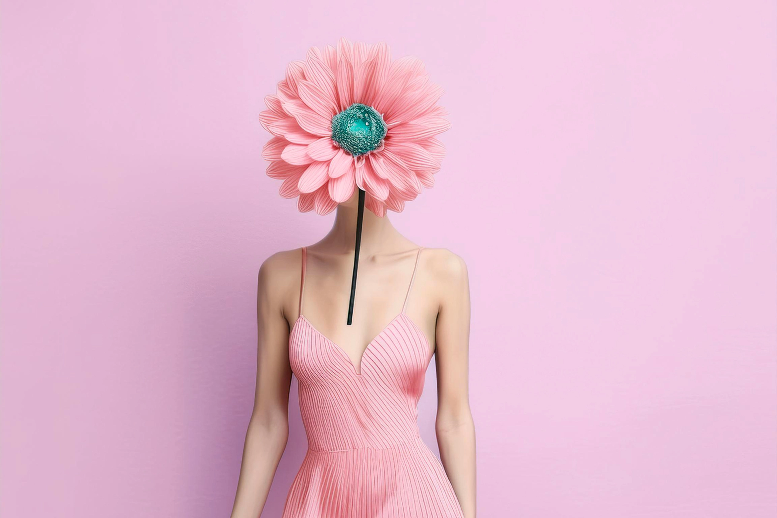 Tantra A woman gently touching a blooming flower, symbolizing the connection between feminine energy and sexuality