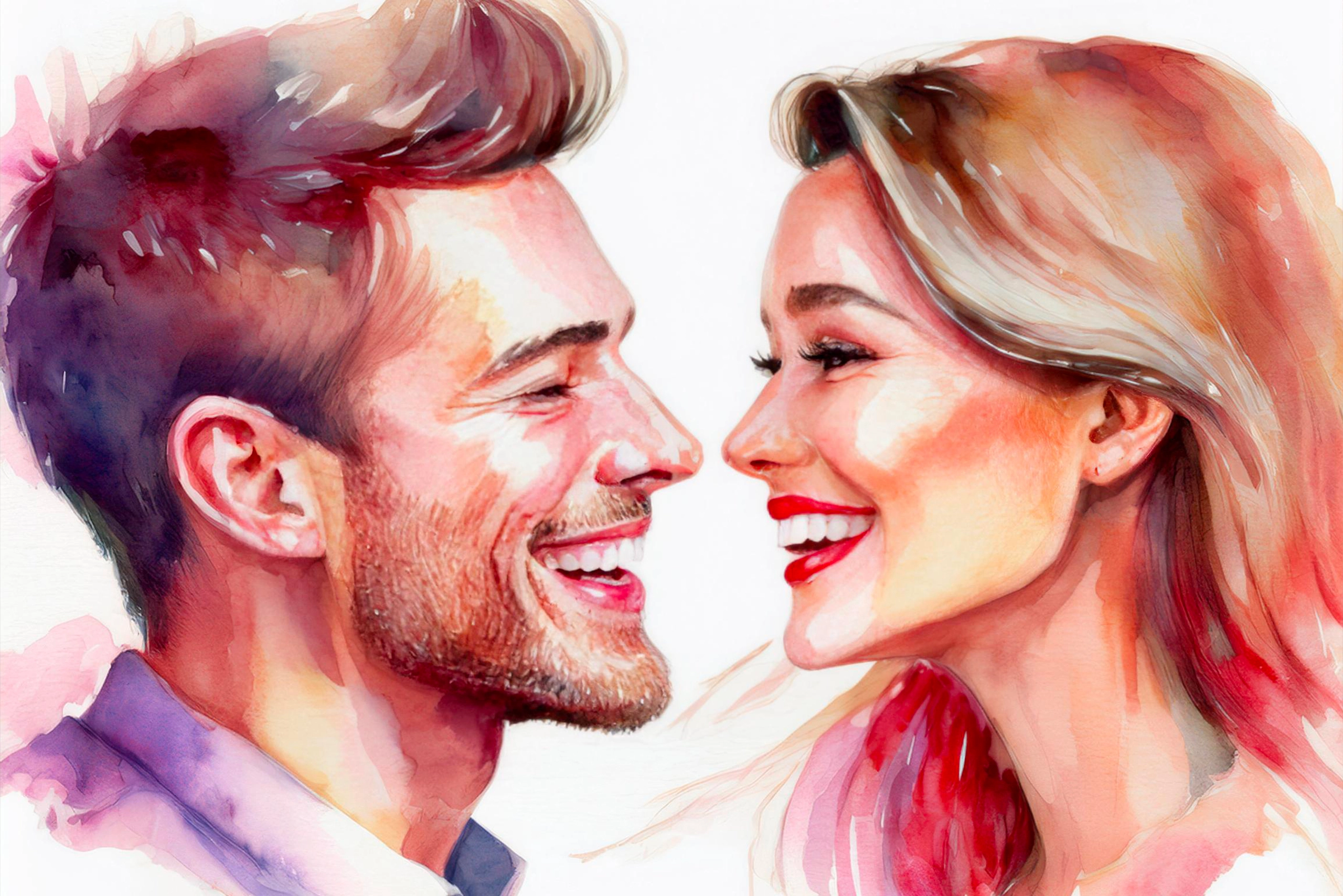 Tantra Man and woman looking at each other and smiling, embodying joy and connection, reflecting the essence of Smile Therapy: Lighten Every Moment