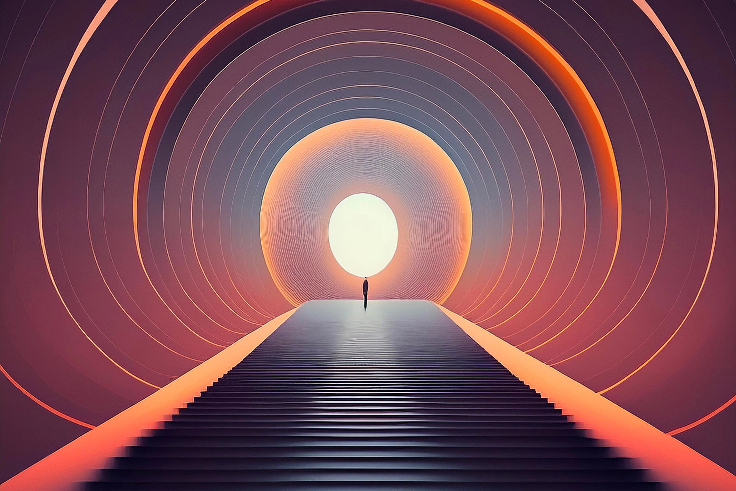 Tantra A serene figure meditating, symbolizing the soul as the new status symbol of the future