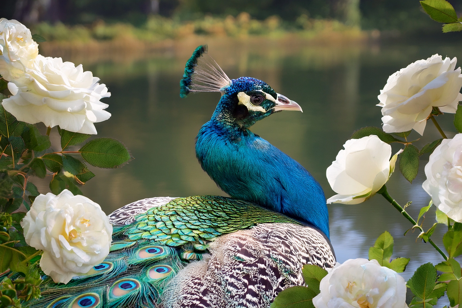 A close-up of a peacock’s head, crowned with delicate feathers — a quiet symbol of inner royalty and serene strength. This image reflects the elegance of one who reigns without noise, embodying dignity, grace, and the silent power of presence